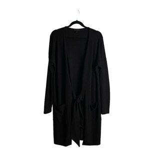 J. Crew Women's Dark Brown Tie Front Long Line Knit Cardigan